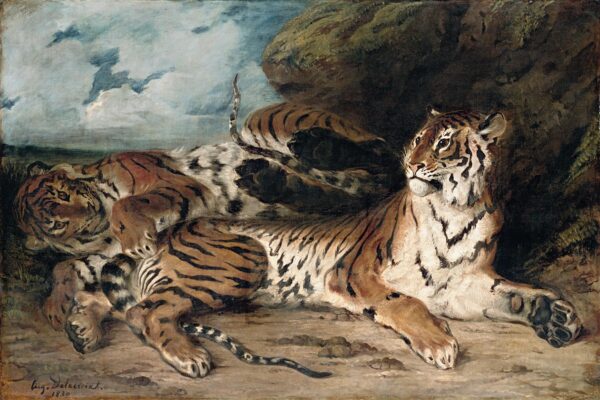 Giovane tigre che gioca con sua madre – Eugène Delacroix Eugène Delacroix 2024-11-21