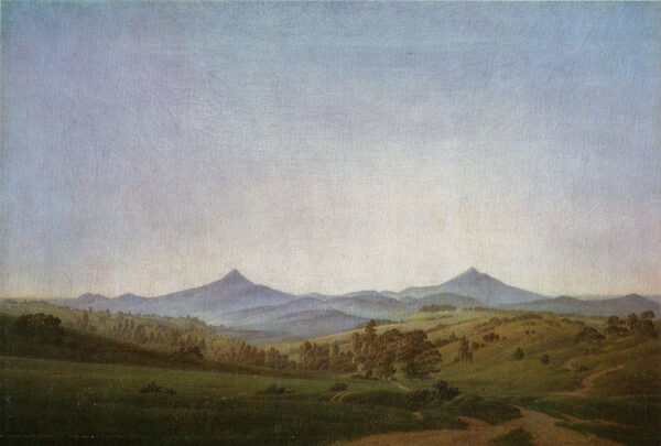 Paesaggio della Boemia con il monte Milleschauer – Caspar David Friedrich Caspar David Friedrich 2025-01-28