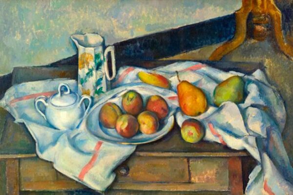 Natura morta con frutta, caraffa, zuccheriera e bottiglia – Paul Cézanne Paul Cézanne 2024-11-14