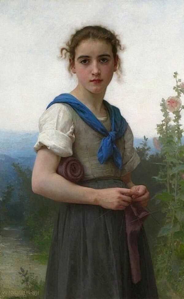 La piccola lavoratrice a maglia, 1891 – William Bouguereau William Bouguereau 2024-11-20