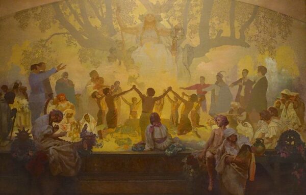 Il giuramento di Omladina sotto il tiglio slavo – Alfons Mucha Alfons Mucha 2024-11-14