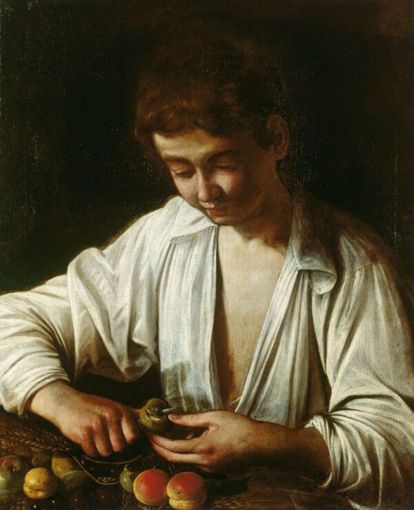 Garçon épluchant un fruit c.1593 – Caravage –> Ragazzo che sbuccia un frutto c.1593 – Caravaggio Caravaggio 2025-01-21