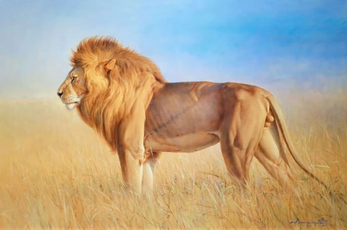 Lion nella savana – 180 x 130 cm La Galleria d'Arte 2024-09-19