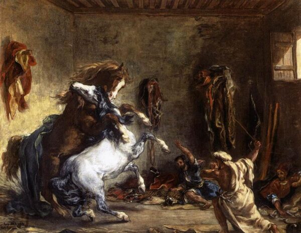 Cheval arabo combattente in una stalla – Eugène Delacroix Eugène Delacroix 2024-11-21