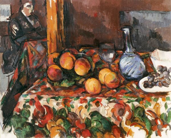 Natura morta con pesche, caraffa e silhouette – Paul Cézanne Paul Cézanne 2024-11-14