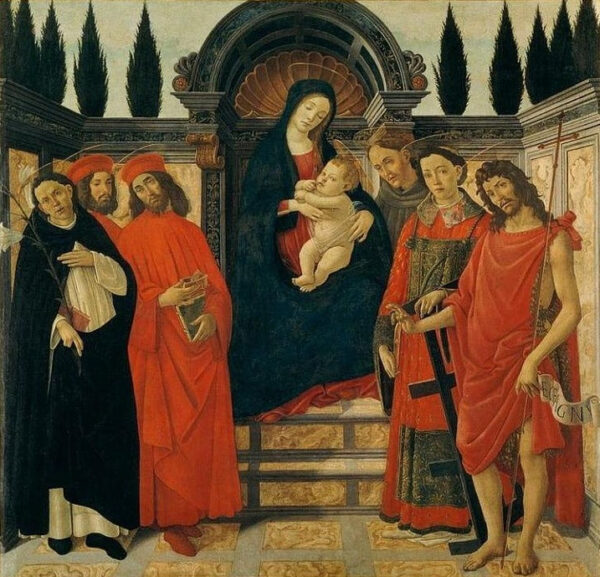 La Vergine con il Bambino, san Giovanni Battista, san Damiano e san Cosma – Sandro Botticelli Sandro Botticelli 2024-11-21