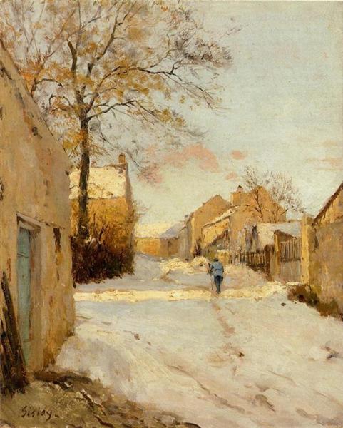 Una strada di villaggio in inverno – Alfred Sisley Alfred Sisley 2024-11-14