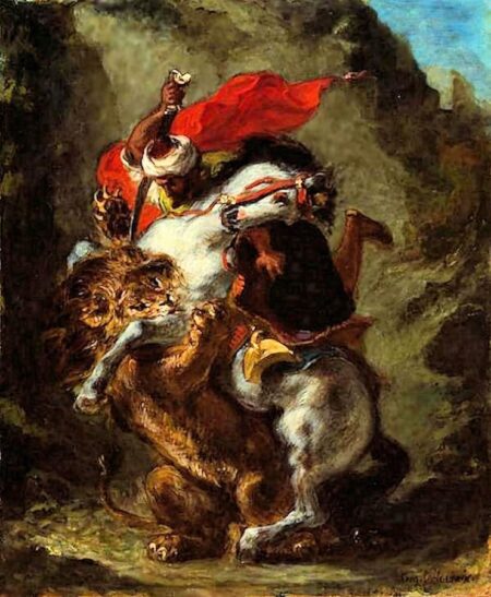 Cavaliere arabo attaccato da un leone – Eugène Delacroix Eugène Delacroix 2025-01-28