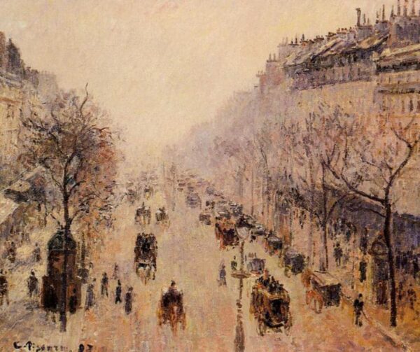 Boulevard Montmartre, mattina, luce del sole e nebbia – Camille Pissarro Camille Pissarro 2024-11-13