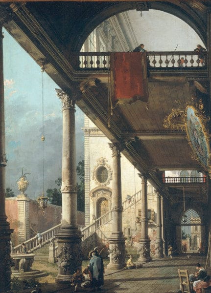 Capriccio Una colonnade che si apre sulla corte di un palazzo 1765 – Giovanni Antonio Canal Canaletto 2024-11-14