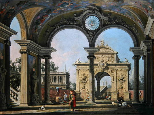 Capriccio di un arco di trionfo visto attraverso una volta ornata, verso il 1750 – Giovanni Antonio Canal Canaletto 2024-11-14