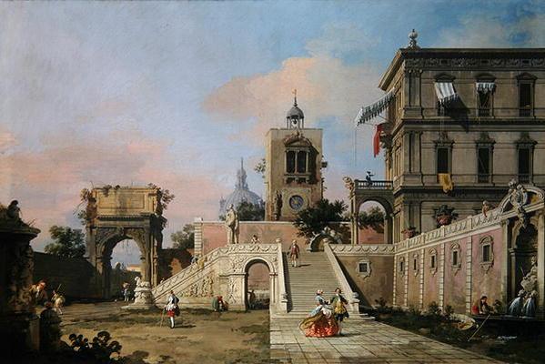 Capriccio di due rampe di scale che conducono a un palazzo, verso il 1750 (olio su tela) – Giovanni Antonio Canal Canaletto 2024-11-14