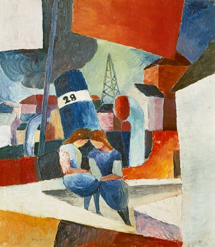 Immagine portuale con bambini sul muro (Duisburg) – August Macke August Macke 2025-01-28