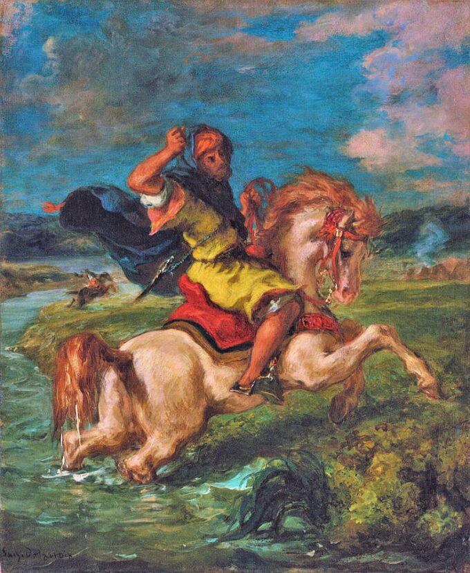 Cavaliere marocchino che attraversa un guado – Eugène Delacroix Eugène Delacroix 2024-09-20 2