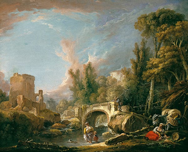 Paesaggio fluviale con rovine e ponte – François Boucher François Boucher 2024-11-14