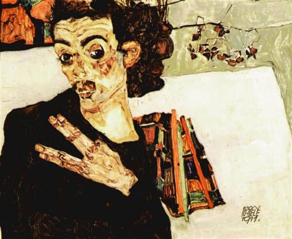 Autoritratto con un vaso nero e dita distese – Egon Schiele Egon Schiele 2024-11-13