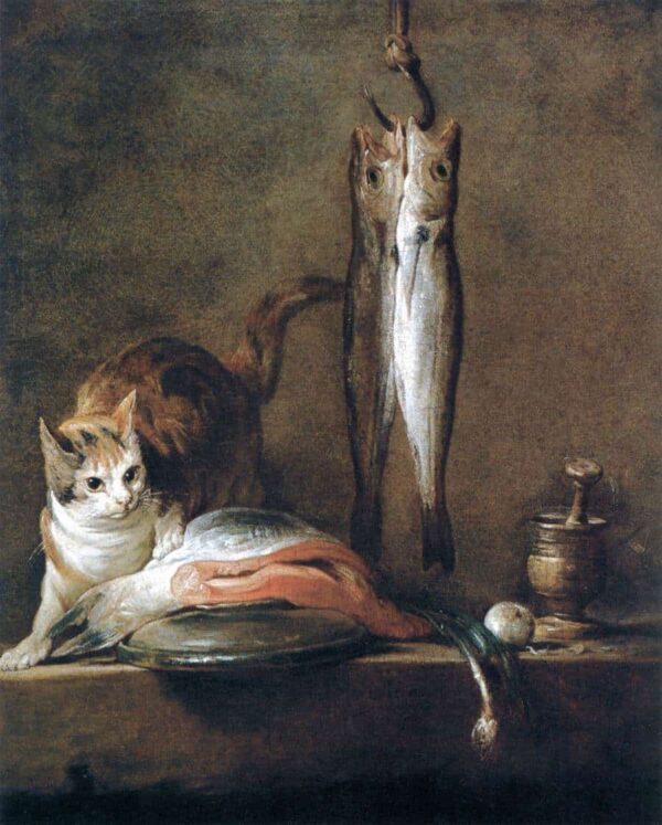 Natura morta con gatto e pesce – Jean Siméon Chardin Jean Baptiste Simeon Chardin 2025-01-22