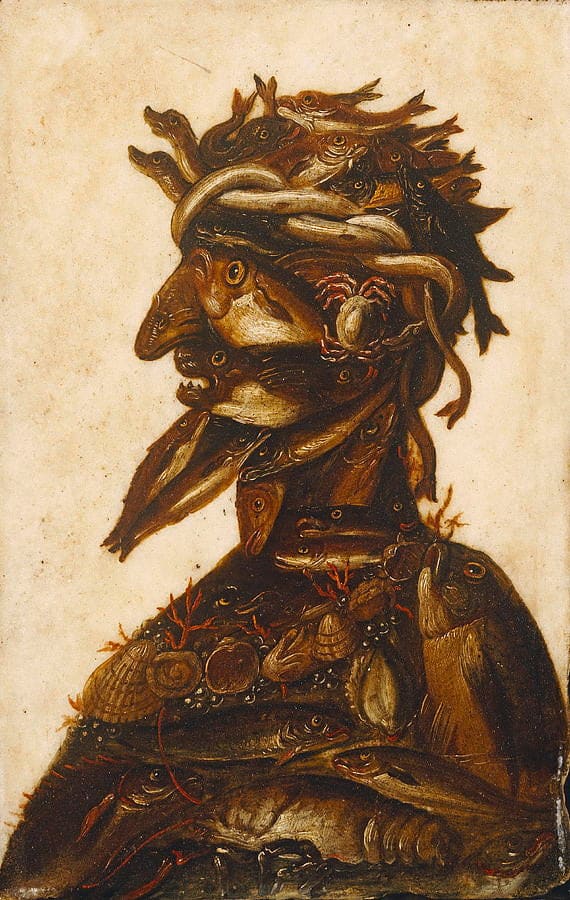 Teste antropomorfe rappresentanti uno dei quattro elementi – l’acqua – Arcimboldo Giuseppe Arcimboldo 2024-11-14