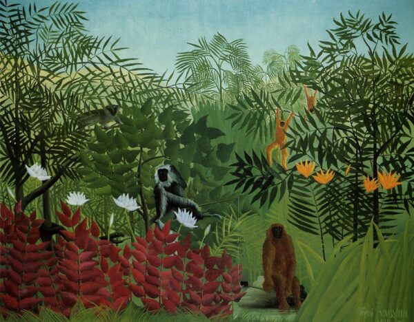 Foresta tropicale con scimmie e serpente – Henri Rousseau Henri Rousseau 2024-11-14