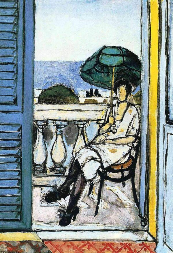 Donne con un ombrellone verde su un balcone – Matisse Henri Matisse 2024-11-21