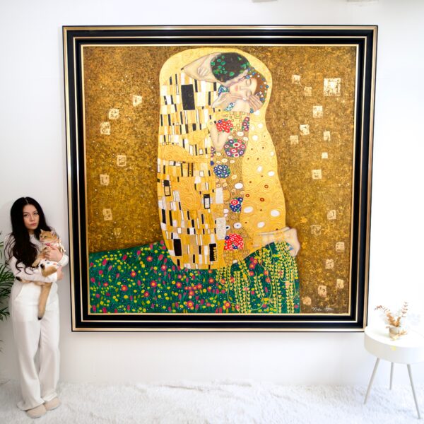 The Kiss – A Reimagined Gustav Klimt Masterpiece by Master Apollon | 200 x 200 cm Copia di arte 2025-01-21