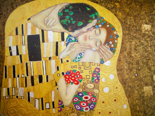 Il Bacio – Un Capolavoro Rielaborato di Gustav Klimt dal Maestro Apollon | 200 x 200 cm Copia di arte 2025-01-22 10