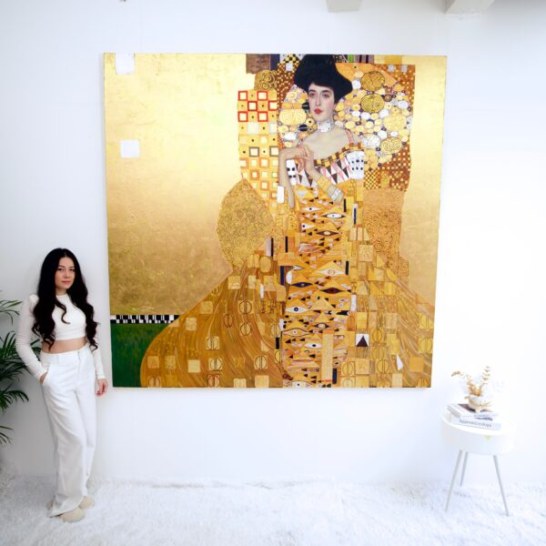 Portrait of Adele Bloch-Bauer – A Reimagined Gustav Klimt Masterpiece by Master Apollon | 200 x 200 cm Copia di arte 2025-01-21