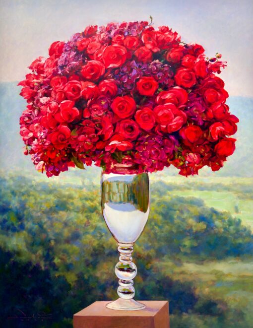 Bouquet di Rose | 100 x 130 cm Pittura Originale in Vendita 2025-05-23 15