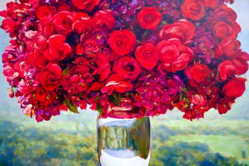 Bouquet di Rose | 100 x 130 cm Pittura Originale in Vendita 2025-05-23 9
