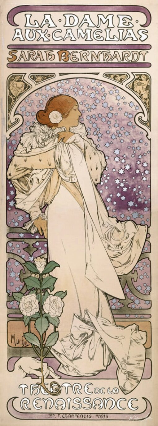 Manifesto della pièce La Dame aux Camélias di A. Dumas al Théâtre de la Renaissance – Mucha Alphonse Mucha 2025-05-06