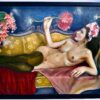 Appreciating a Flower - Potchara | 120 x 80 cm Reproductions de tableaux à la peinture à l’huile