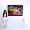 Appreciating a Flower - Potchara | 120 x 80 cm Reproductions de tableaux à la peinture à l’huile