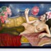 Appreciating a Flower - Potchara | 120 x 80 cm Reproductions de tableaux à la peinture à l’huile