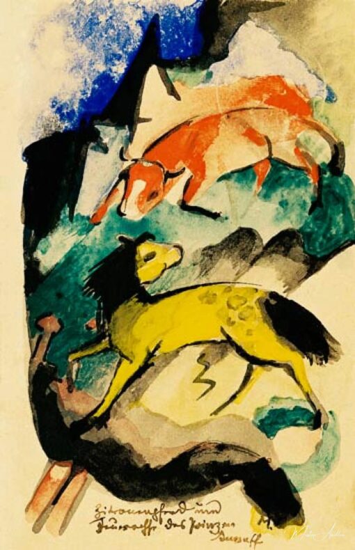 Cavallo di limone e bue di fuoco del principe Jussuff (sulla cartolina a degli Else allievi di carcere) – Franz Marc Franz Marc 2025-05-18