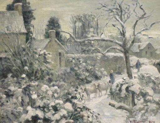 Effetto della neve con mucche a Montfoucault – Camille Pissarro Camille Pissarro 2025-05-16