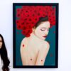 Fragile woman with roses - Narit | 60 x 90 cm Reproductions de tableaux à la peinture à l’huile