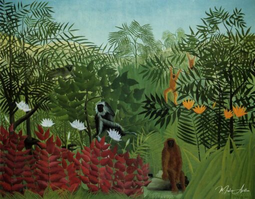 Foresta tropicale con scimmie e serpente – Henri Rousseau Henri Rousseau 2025-05-20
