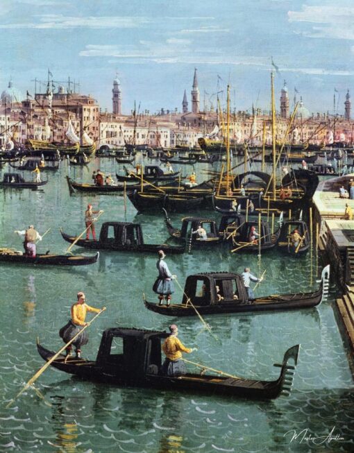 Gondolieri vicino all’ingresso del Canal Grande e della chiesa di Santa Maria della Salute, Venezia – Giovanni Antonio Canal Giovanni Antonio Canal 2025-06-01