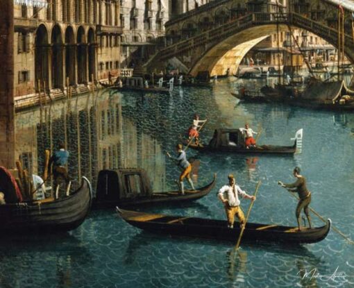 Gondolieri vicino al ponte di Rialto, Venezia – Giovanni Antonio Canal Giovanni Antonio Canal 2025-06-01