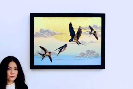 Rondine nel Cielo | 70 X 50 cm Pittura Originale in Vendita 2025-04-27