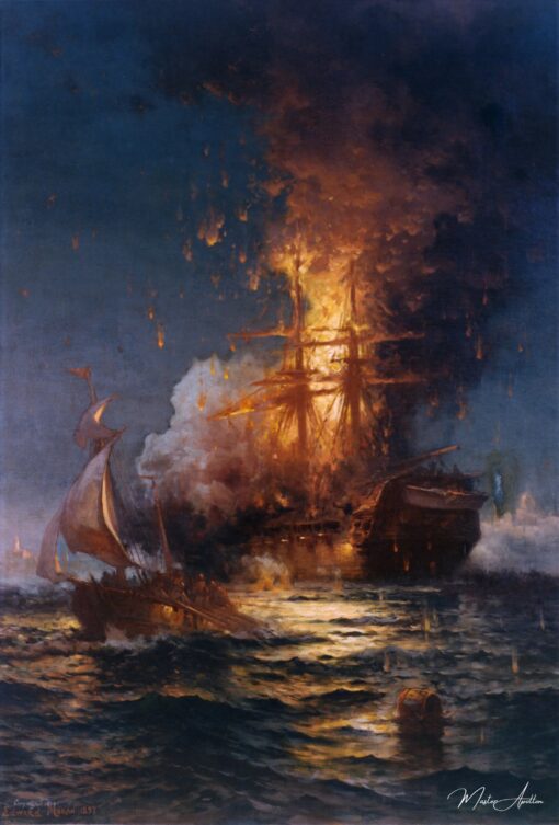 Incendio della fregata Philadelphia nel porto di Tripoli – Edward Moran Edward Moran 2025-05-09