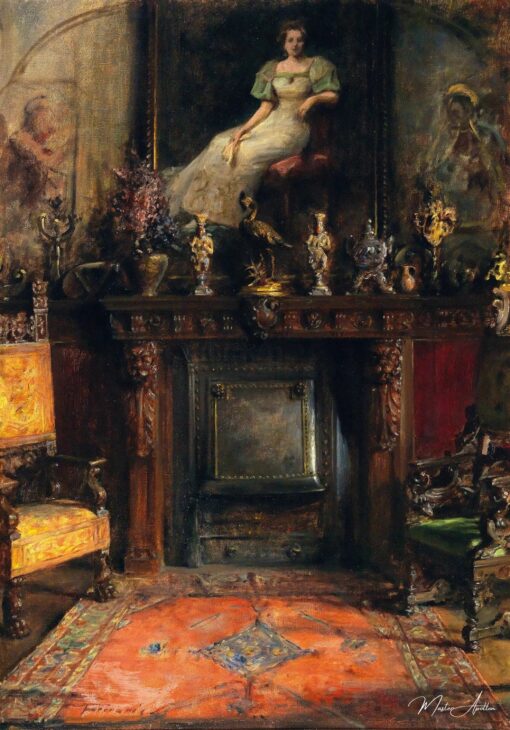Interno con Vista di un Camino e di un Quadro – Arthur von Ferraris Arthur von Ferraris 2025-05-01