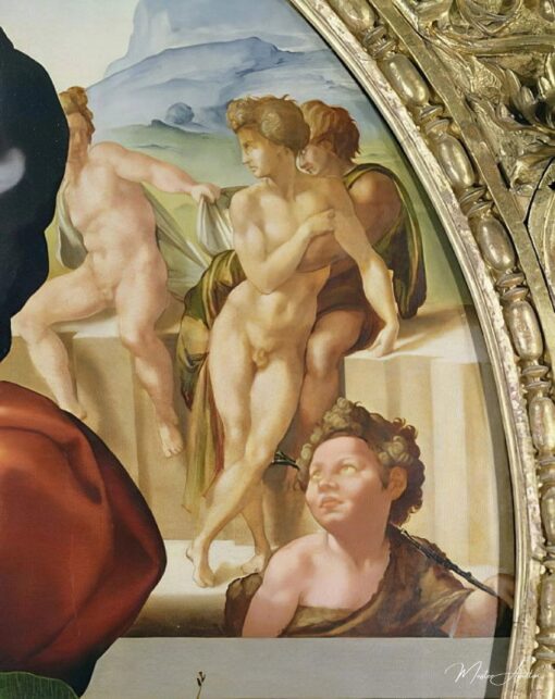 La Sacra Famiglia con San Giovanni (Doni Tondo) che mostra personaggi nudi sullo sfondo – Michelangelo Michelangelo 2025-05-02 2