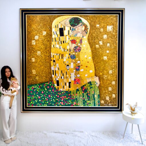 Il Bacio Reimmaginato da Master Apollon | 200 x 200 cm Pittura Originale in Vendita 2025-04-17 4