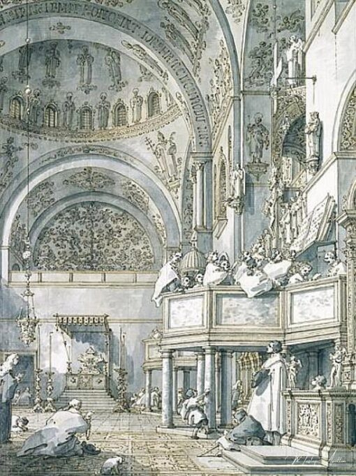 Il coro che canta nella basilica di San Marco, Venezia – Giovanni Antonio Canal Giovanni Antonio Canal 2025-06-03