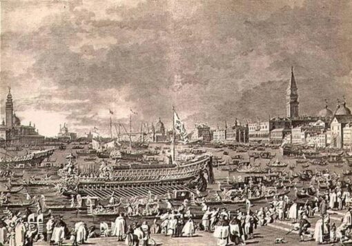 Il débarquement del doge sul Bucintoro per il matrimonio in mare, inciso da Giovanni Ba – Giovanni Antonio Canal Giovanni Antonio Canal 2025-06-03