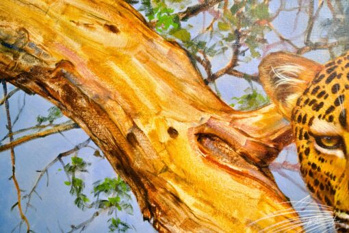 Leopardo su un albero | 150 x 100 cm Pittura Originale in Vendita 2025-04-28 12