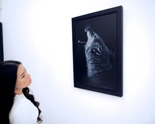 Lupo Urlante | 40 x 60 cm Pittura Originale in Vendita 2025-04-28 5