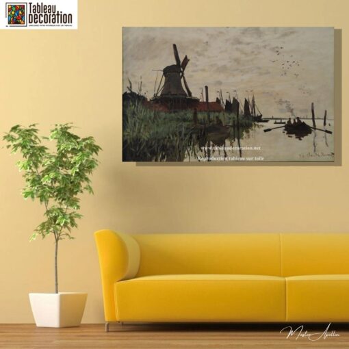 Mulino a vento e barca a Zaandam – Dipinto di Monet Claude Monet 2025-05-02 7