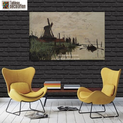 Mulino a vento e barca a Zaandam – Dipinto di Monet Claude Monet 2025-05-02 6